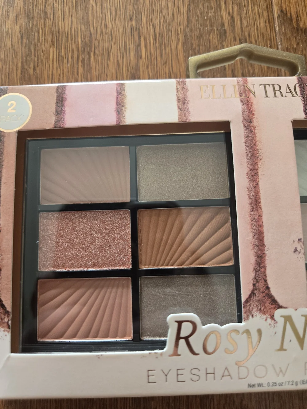 2 Ellen Tracy Rosy Nudes Eyeshadow Duo Palette - Pink, Mauve, Champagne, Taupe